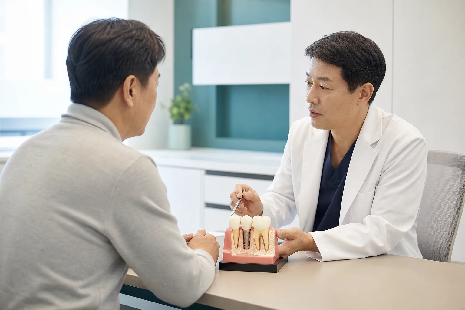 어금니 임플란트 수명 계획과 관리 장면
